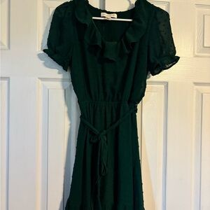 Elegant Green Ruffle Dress